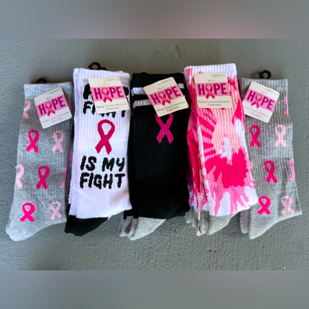 11-Pack Breast Cancer Awareness Socks - Men’s Shoe Size 8-12